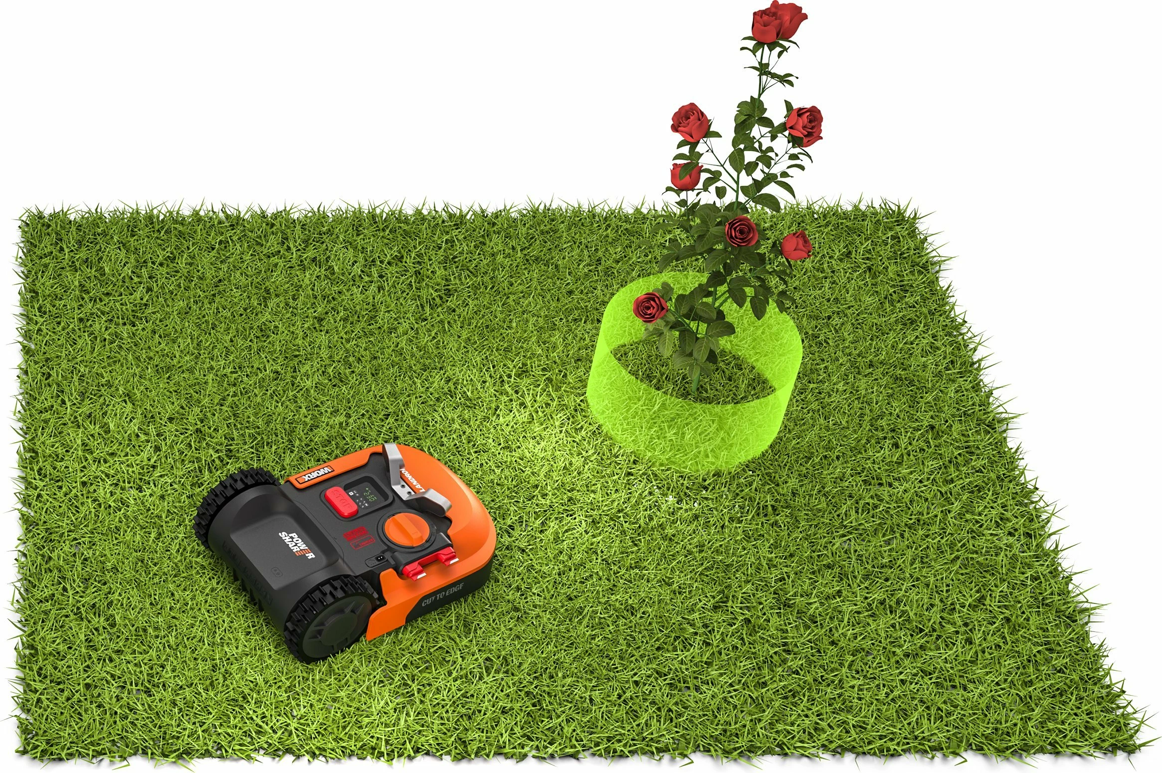 Robot kositës bari Worx Landroid L2000 WR155E 2000 m², bateri 5Ah, Wi‑Fi, portokalli/zi