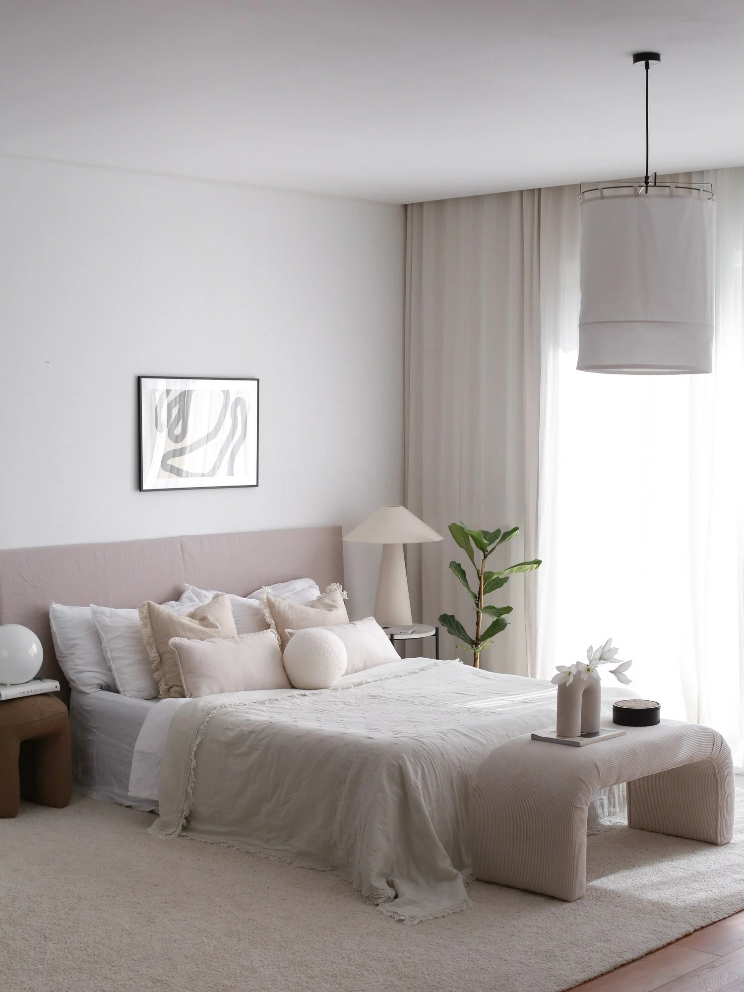 Pouf Atelier del Sofa, Nu Bench fitilli, ngjyrë e bardhë