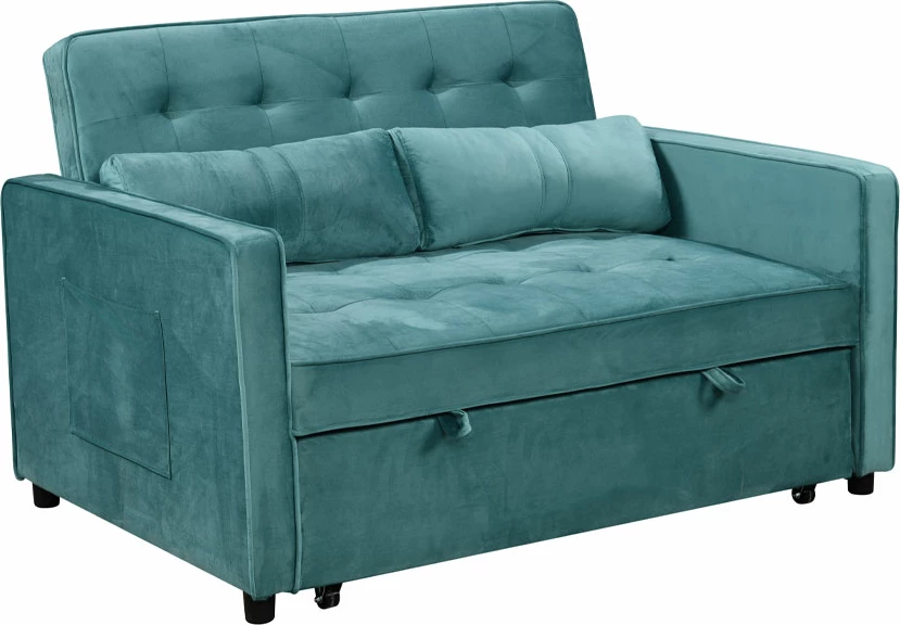 Divan shtrat dy vendësh, ngjyrë petrol, 133x94x87