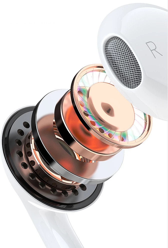 Kufje me kabllo, Dudao X14PRO, in-ear 3.5 mm me mikrofon dhe komandë, kabllo 1.2 m, të bardha