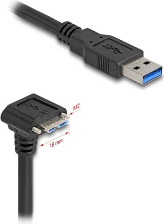 Kabllo USB DeLOCK 81030, USB-A në Micro-USB B, 1 m, USB 3.2 Gen 1, 5 Gbit/s, e zezë