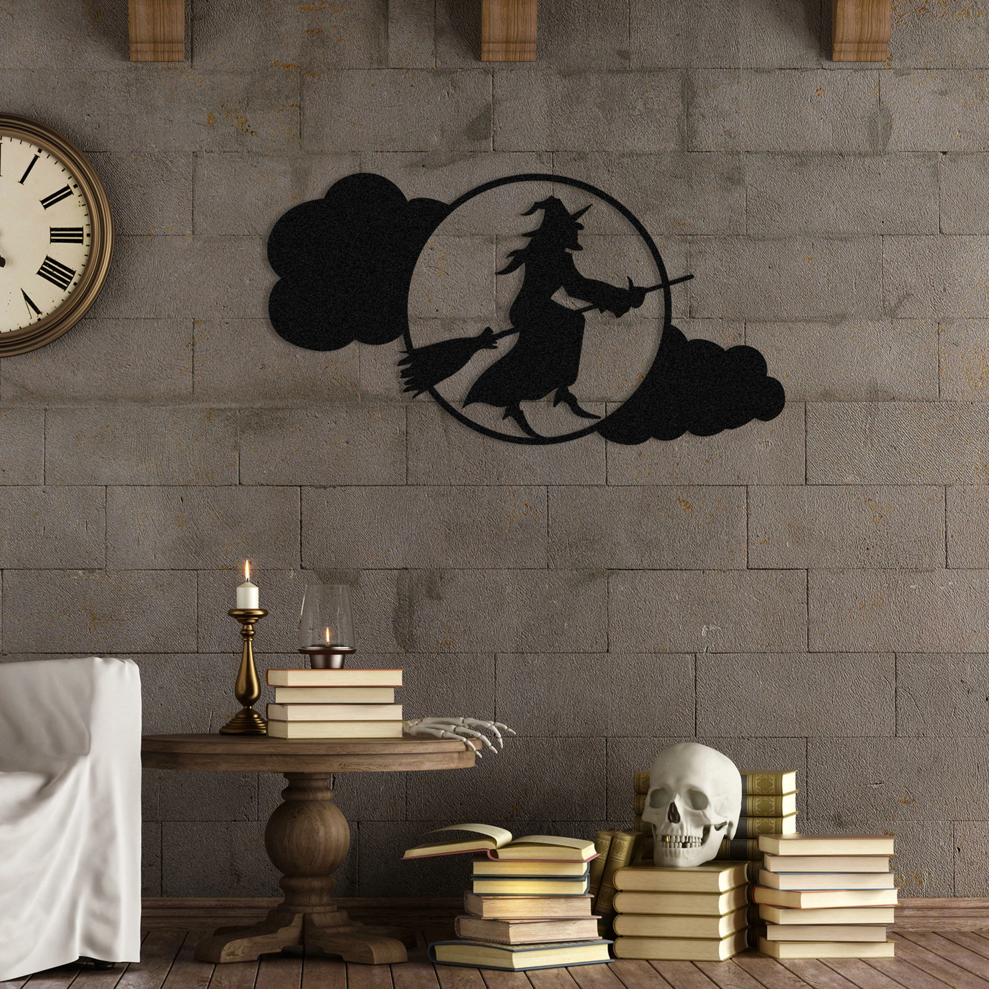 Aksesor dekorativ metalik për mur, Halloween, Wallity, 53x28cm