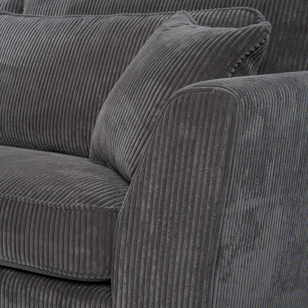 Kënd divani FOREVER, kënd majtas, kadife gri, 316x185x92