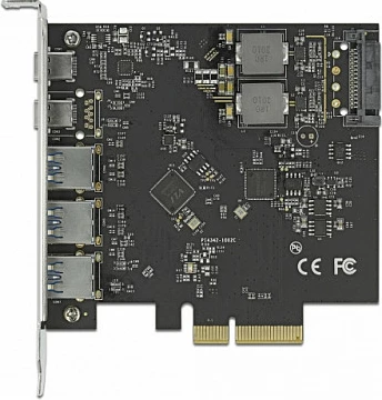 Kartë zgjerimi PCIe DeLOCK, 2x USB-C + 3x USB-A, USB 3.2 Gen 2 10Gbps