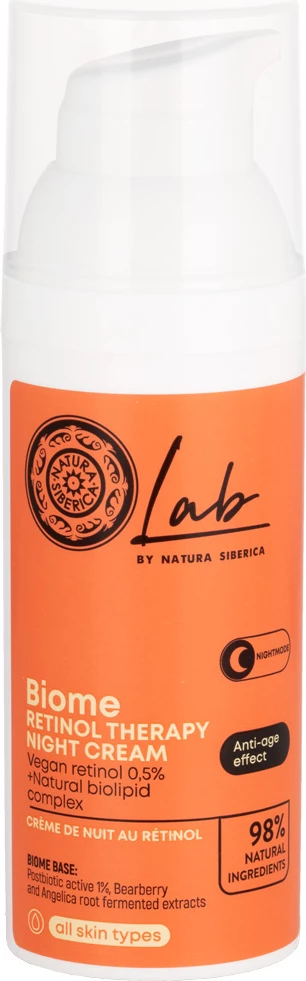 Krem nate për fytyrë për femra Natura Siberica Lab Biome Retinol Therapy, 50ml
