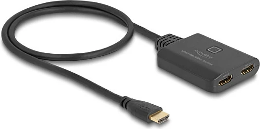 HDMI Switch DeLOCK 2x në 1x, 8K 60Hz, 48 Gbit/s, kabllo 50 cm, i zi
