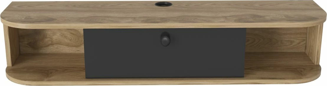 Komodë TV Skye Decor, ngjyrë e zezë dhe lisi Oud, Ibarra