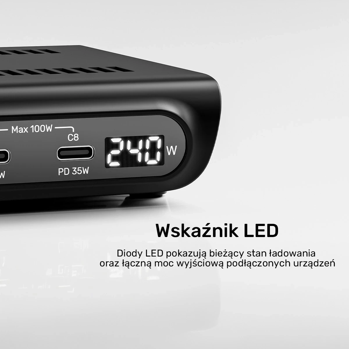 Stacion karikimi Unitek 10 porta, USB-C/USB-A, 240W, e zezë