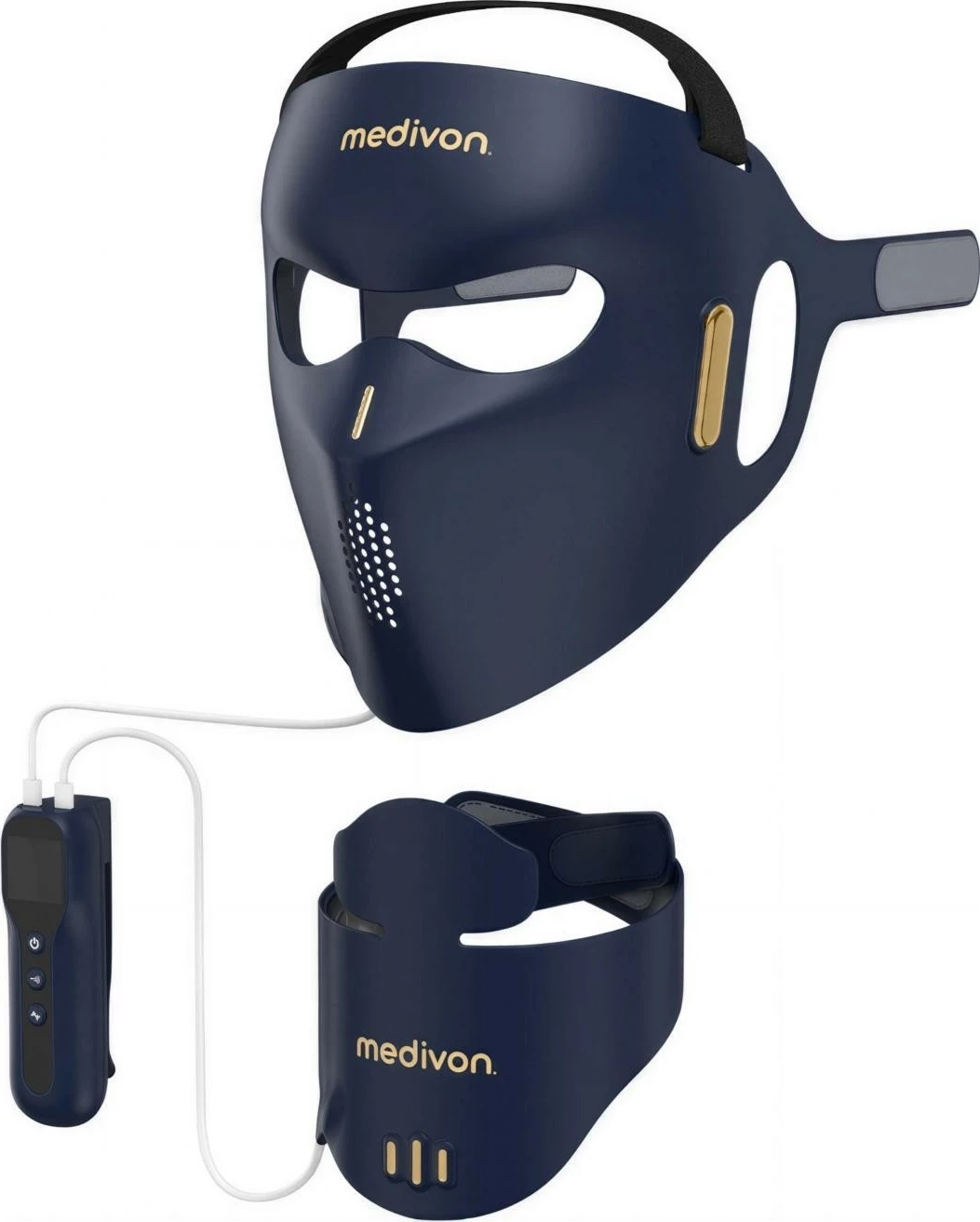 Maskë LED për terapi të dritës Medivon Lumi 3D Pro, me bateri 5000 mAh, blu