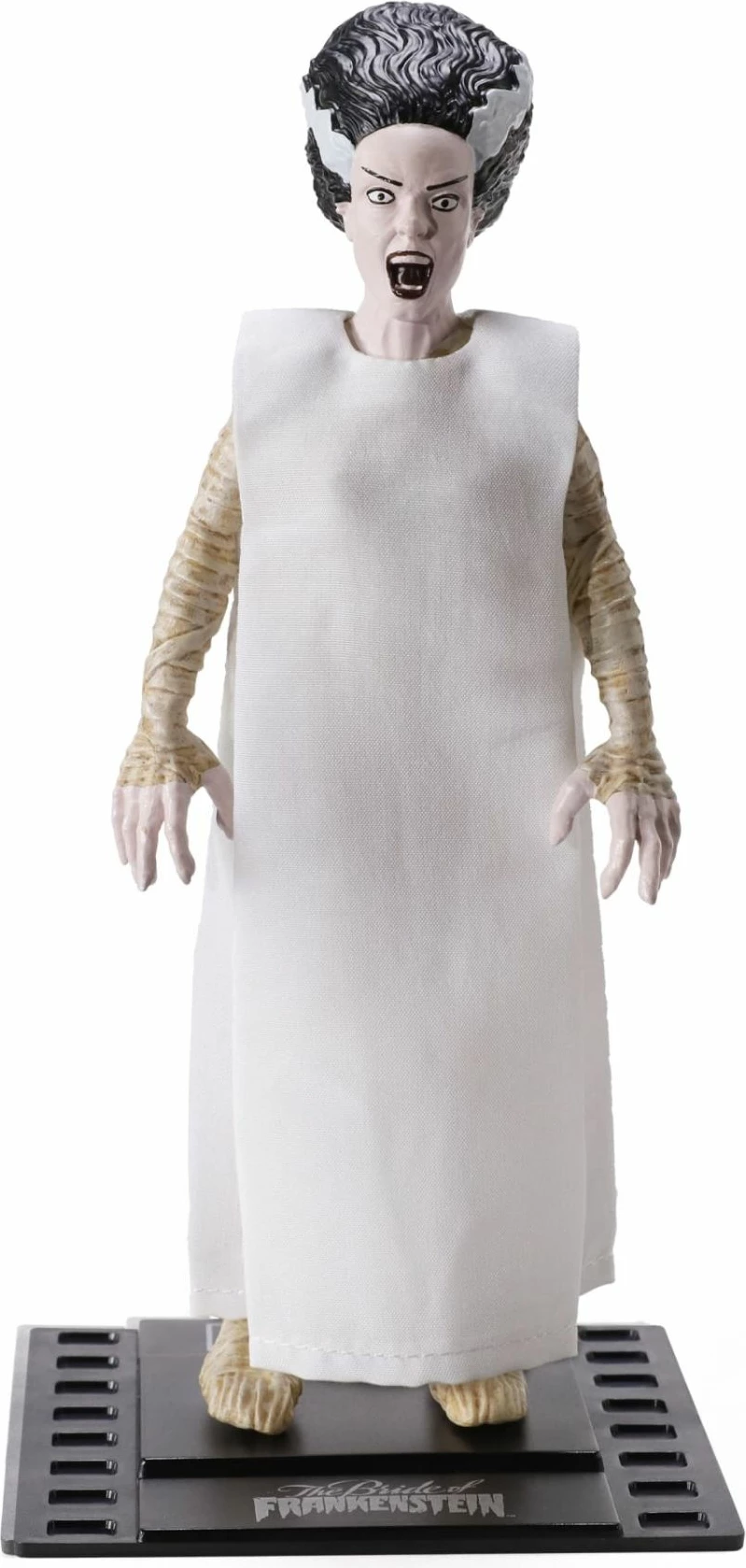 Figurinë e lakueshme NOBLE COLLECTION Bendyfigs Universal Monsters Bride of Frankenstein 19 cm, e bardhë
