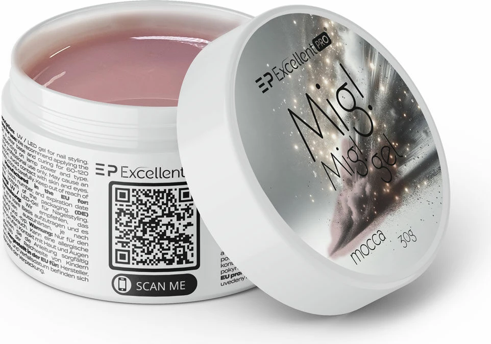 Gel ndërtues për thonj Excellent PRO Mig! Mig! Building Gel për femra Mocca 30g