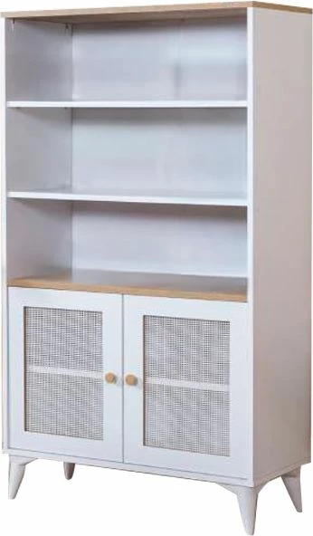 Raft librash Skye Decor, Calvin, i bardhë dhe lis