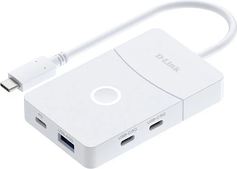 Hub USB-C D-Link DUP-501, 5-në-1, HDMI, USB-A, 2x USB-C, 5Gbps, 100W, i bardhë