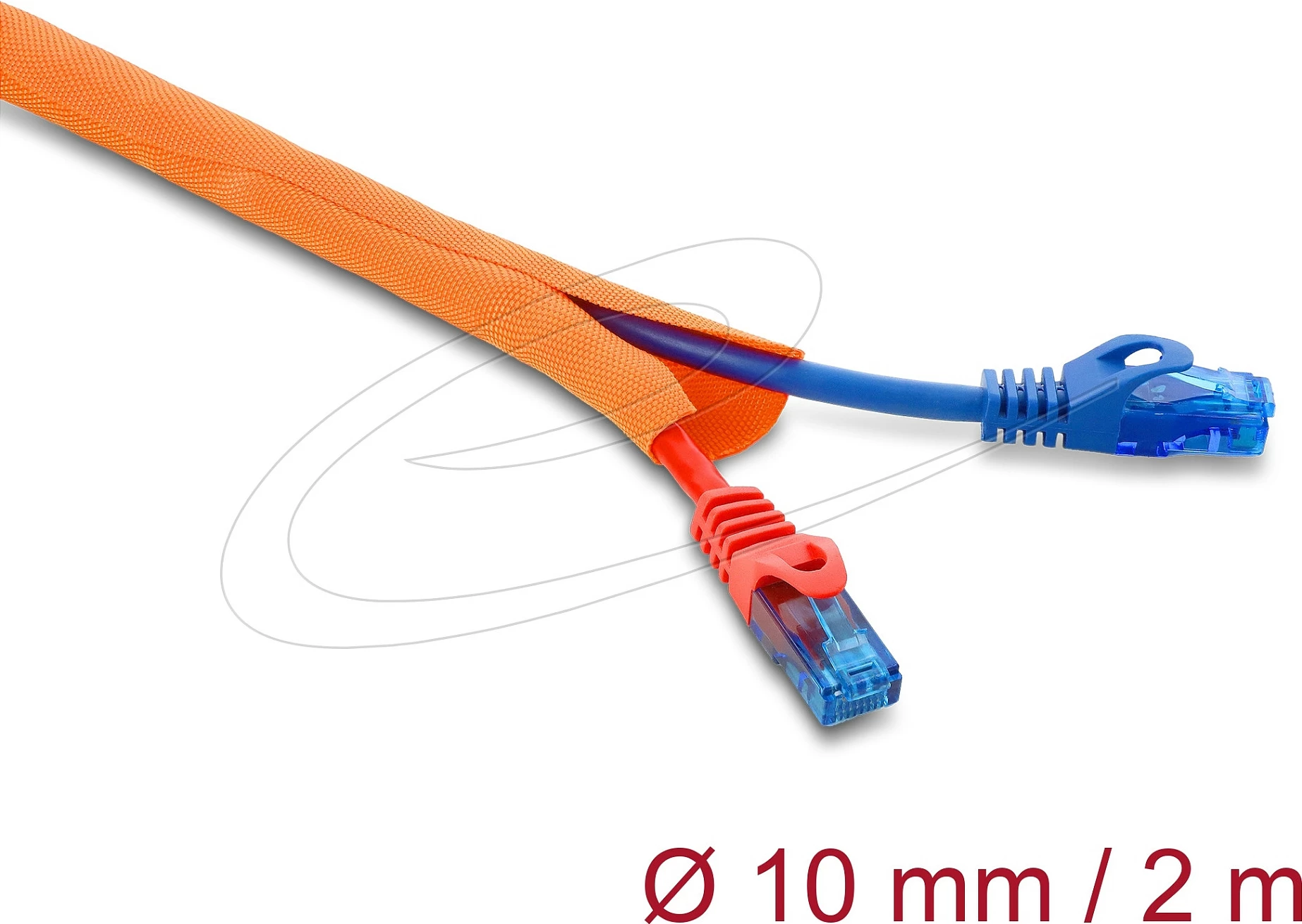 Mëngë mbrojtëse për kabllo DeLOCK, vetë-mbyllëse, 2 m, Ø10 mm, portokalli