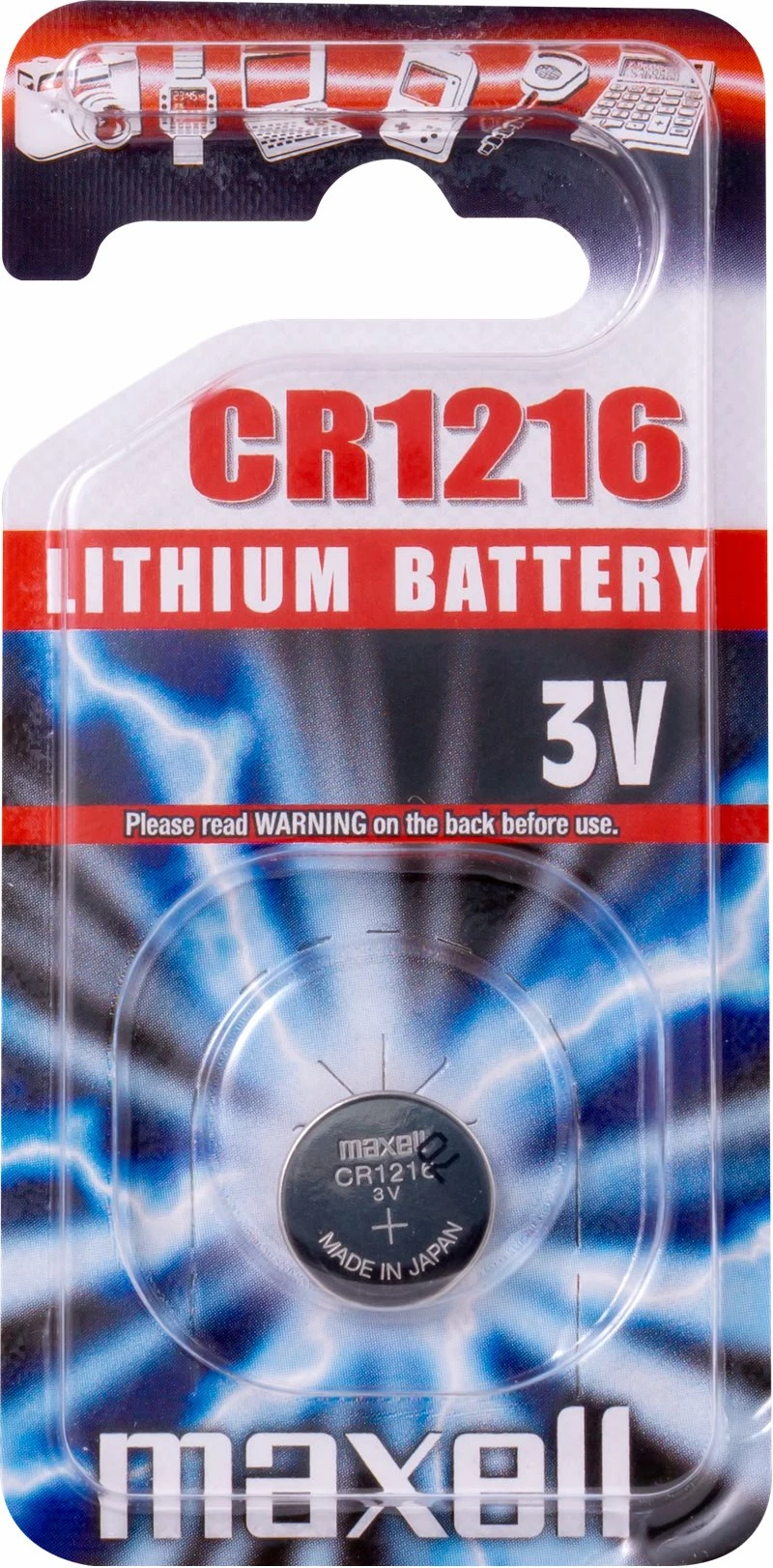 Bateri Maxell CR1216, 3V, 25mAh, Lithium