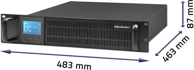 UPS rack Qoltec 53945, 1kVA, 800W, LCD, i zi