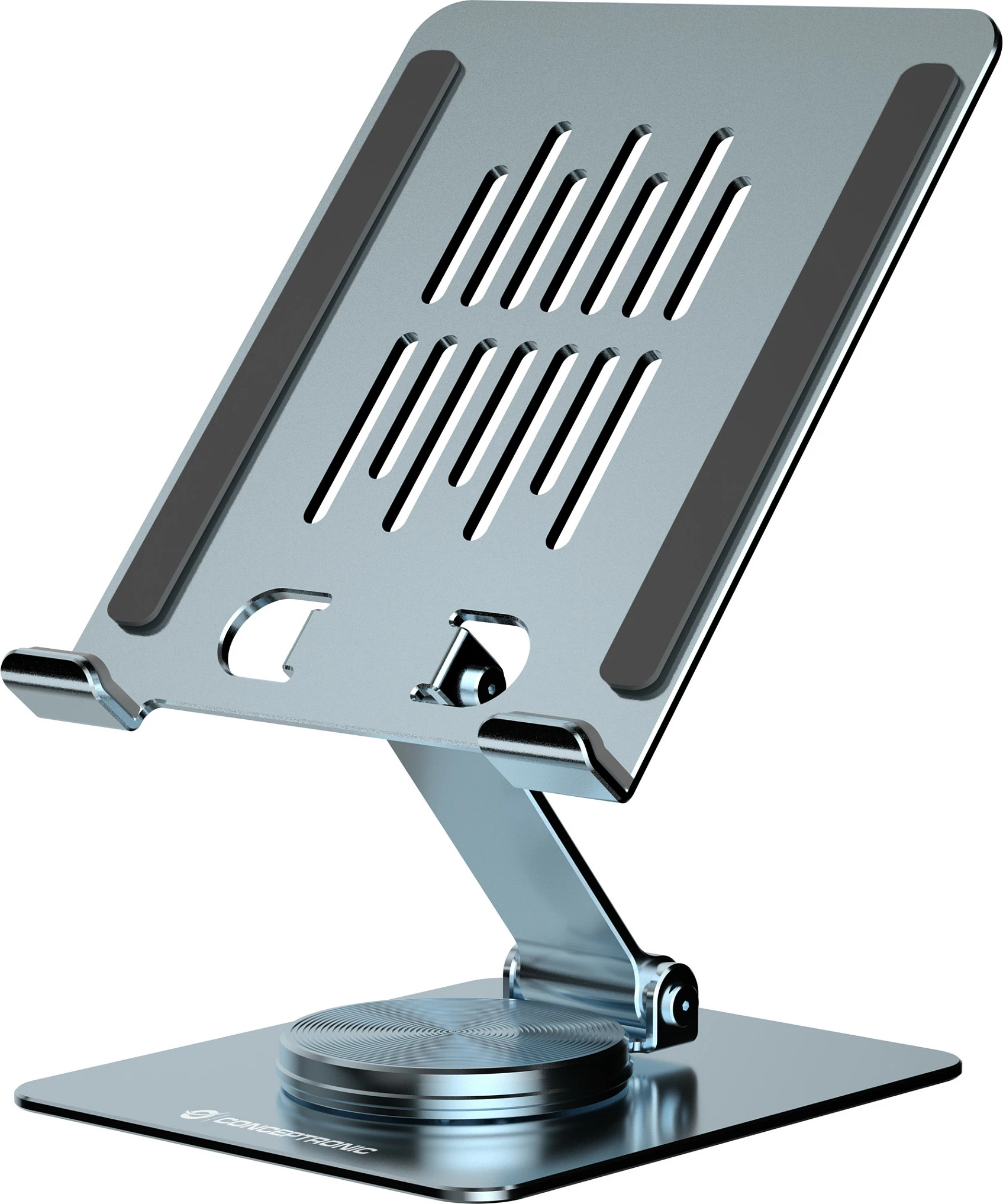 Mbajtëse tableti Conceptronic, stand 360°, alumin, max 1.5 kg, gri
