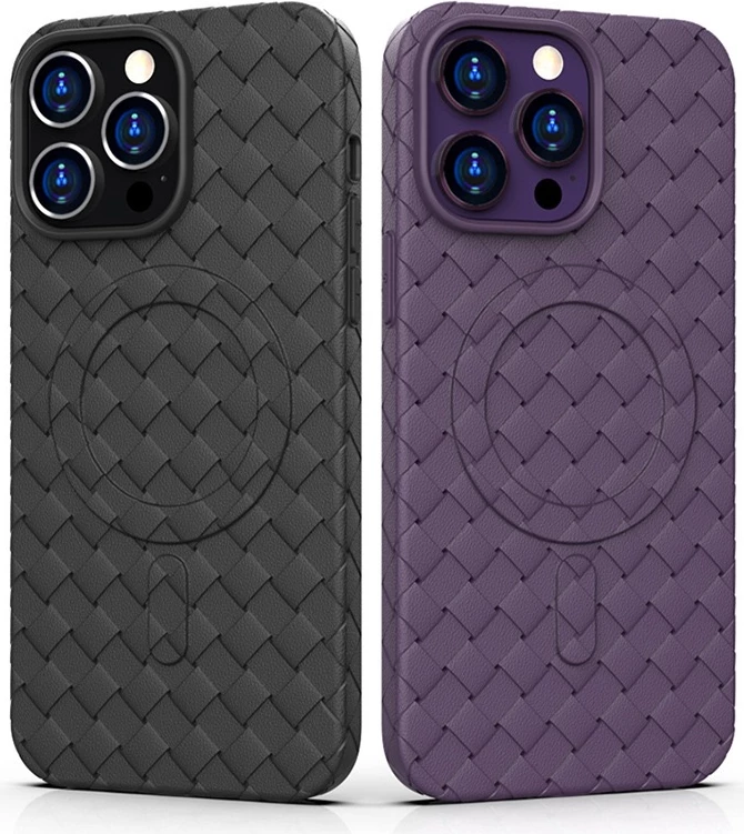 Mbështjellës Hurtel Woven Case për iPhone 15 Pro Max, MagSafe, kaltër e errët