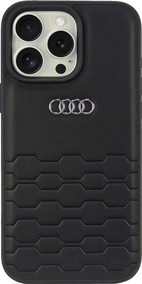 Mbështjellës Audi për iPhone 16 Pro Max 6.9", lëkurë sintetike, i zi, Hardcase