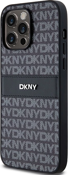 Mbështjellës DKNY Mono Stripe & Metal Logo për iPhone 14 Pro Max, i zi