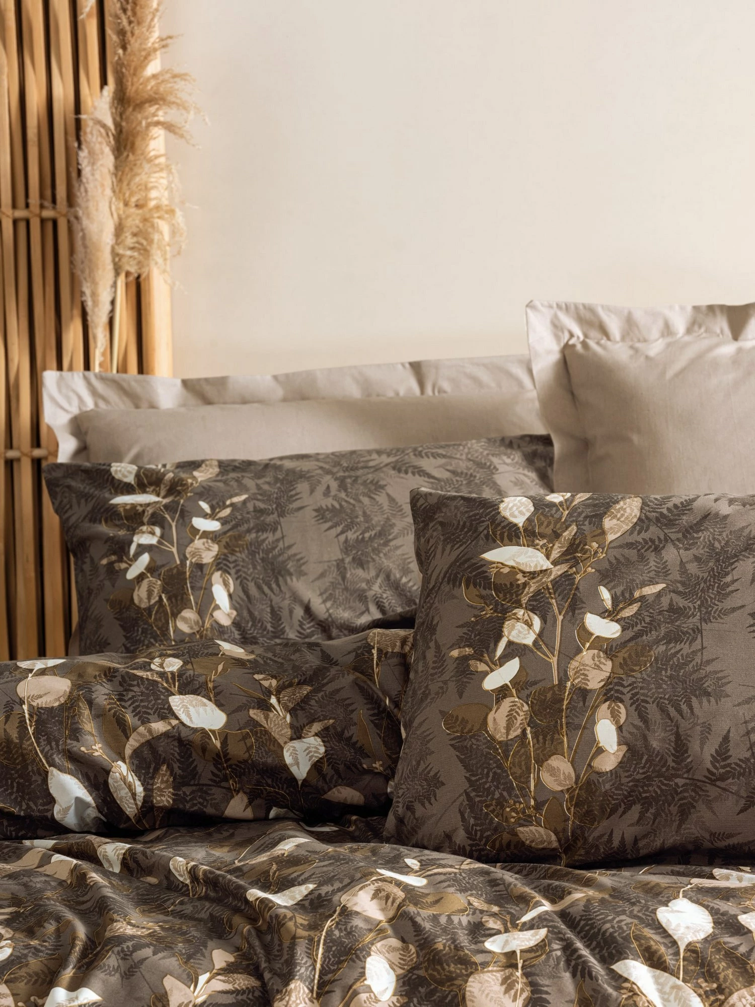 Set mbulesë për jorgan single Ranforce, L'essentiel, Foresta, bezhë-kafe