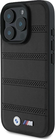 Mbështjellës BMW M Perforated And Stitched Line MagSafe për iPhone 16 Pro, zi