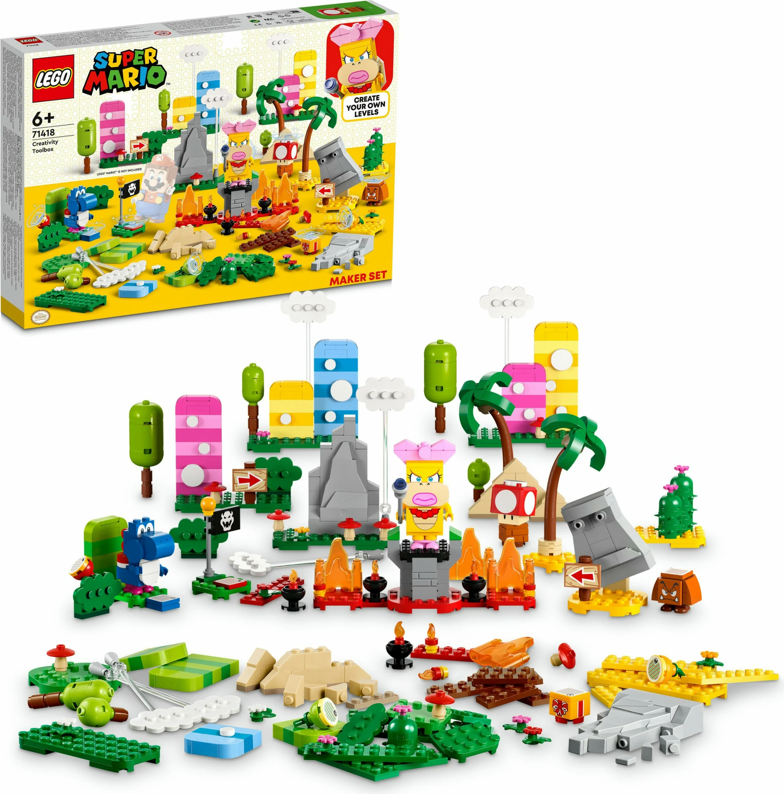 Set ndërtimi LEGO Super Mario Creativity Toolbox, 588 pjesë, shumëngjyrësh