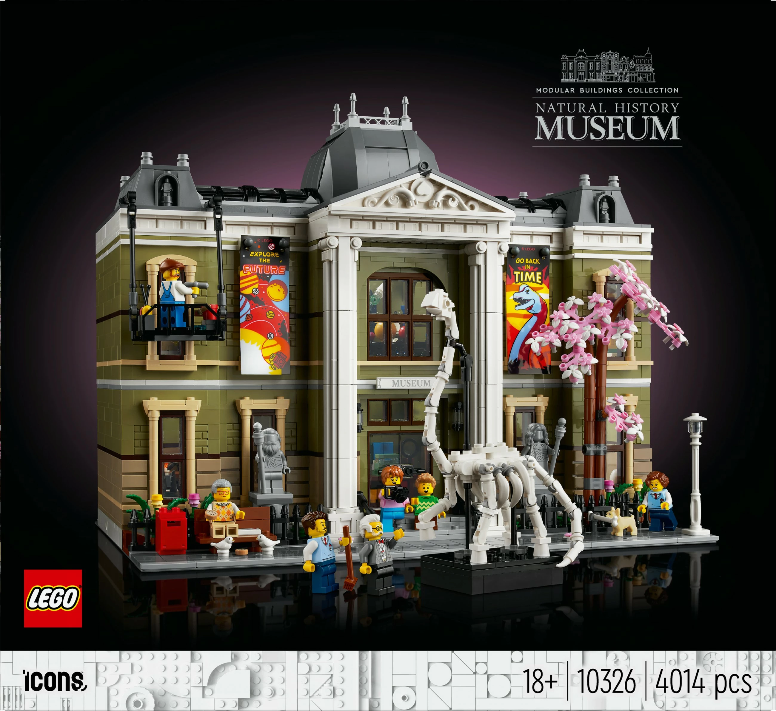 Set ndërtimi LEGO Natural History Museum, 4014 pjesë, për të rritur, plastikë, shumëngjyrësh