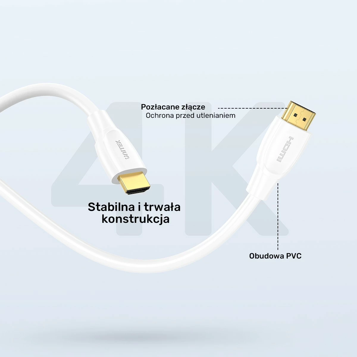 Kabllo HDMI Unitek HDMI 2.1, 0.3 m, 8K HDR, e bardhë