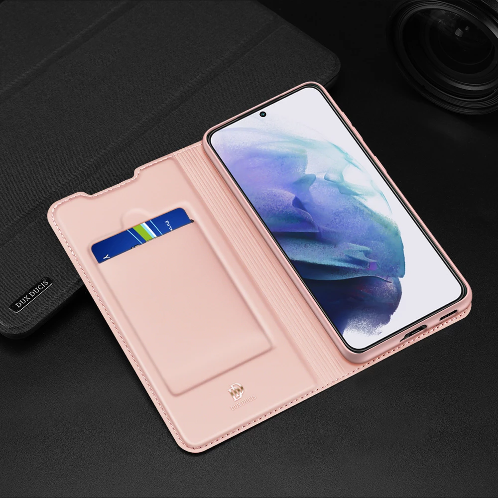 Mbështjellës Dux Ducis Skin Pro për Samsung Galaxy S22+, eko lëkurë, i zi