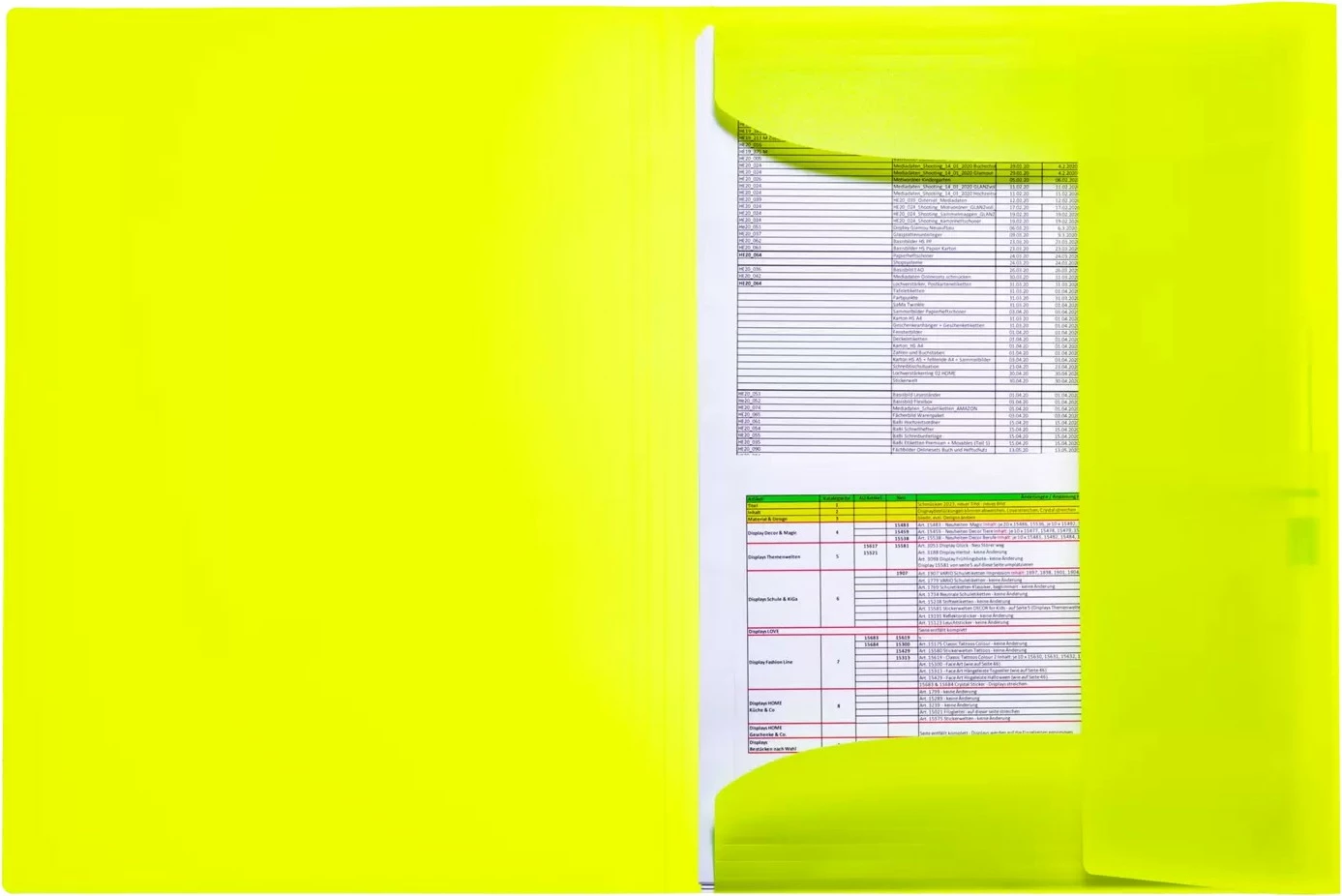 Dosje HERMA Sammelmappe A3, polipropilen, neon e verdhë, 3 copë