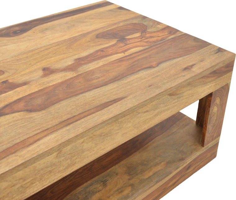 Tavolinë kafeje Volino, dru sheesham i fortë, ngjyrë arre, 90x60x40cm