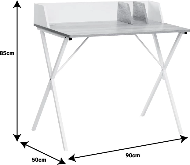 Tavolinë pune Zervan, melaminë, ngjyrë natyrale-e zezë, 90x50x85cm