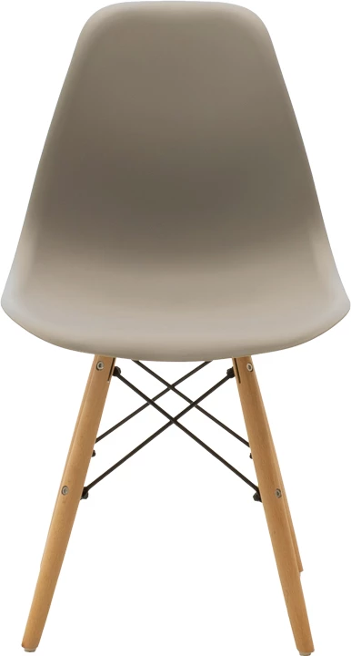 Karrige Julita, PP, ngjyrë kapuçino, këmbë druri natyral, 46x52x80cm, set prej 4 copësh