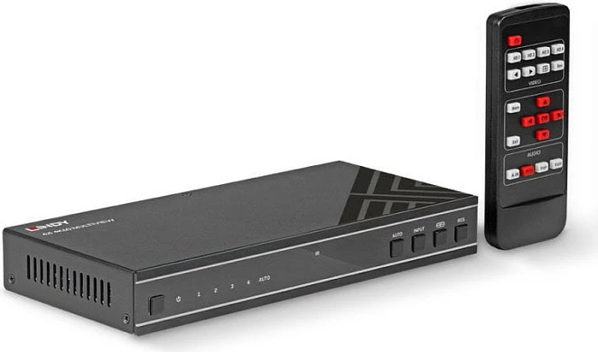Switch HDMI LINDY 4x1 Multiview 4K60, 18 Gbps, metal, i zi