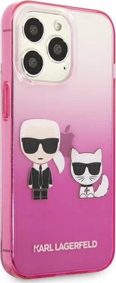 Mbështjellës Karl Lagerfeld KLHCP13LTGKCP për iPhone 13/13 Pro 6.1", Ikonik Karl & Choupette, Rozë