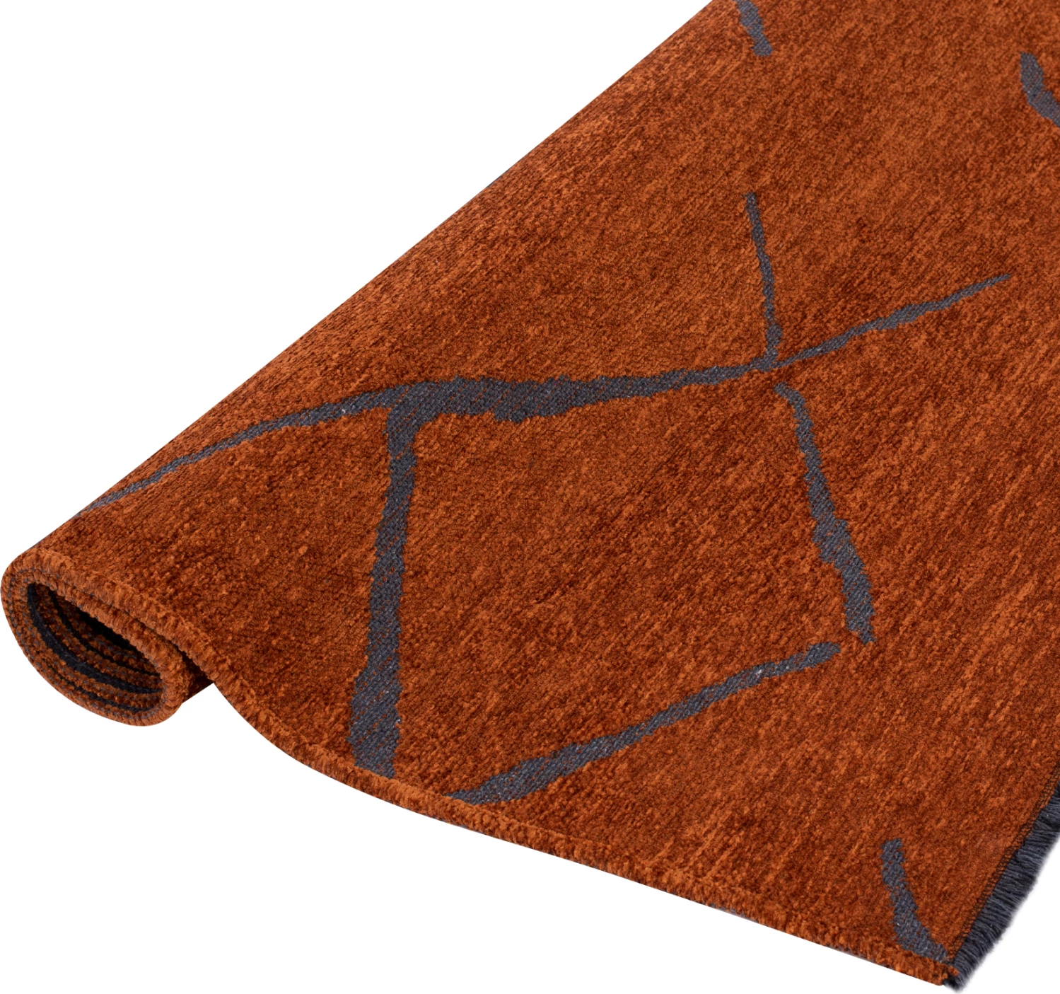 Tapet modern, ngjyrë bronzi, me vetë-fringe, FH7674.04, 160x230 cm