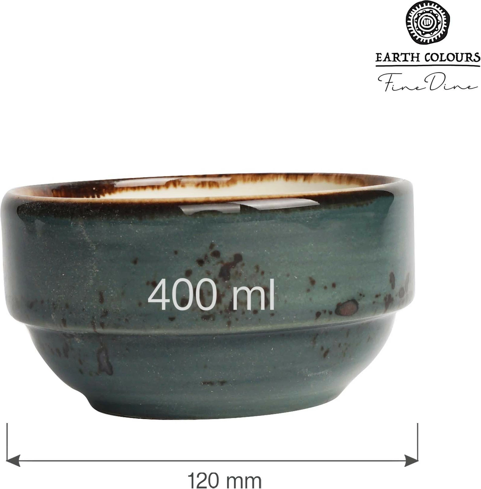 Tas i stivueshëm Fine Dine Arando 400 ml 120 mm gri, set 6 copë