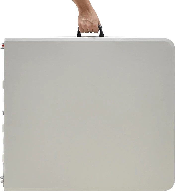 Tavolinë palosëse për kamping, ngjyrë e bardhë, 122x60x74 cm