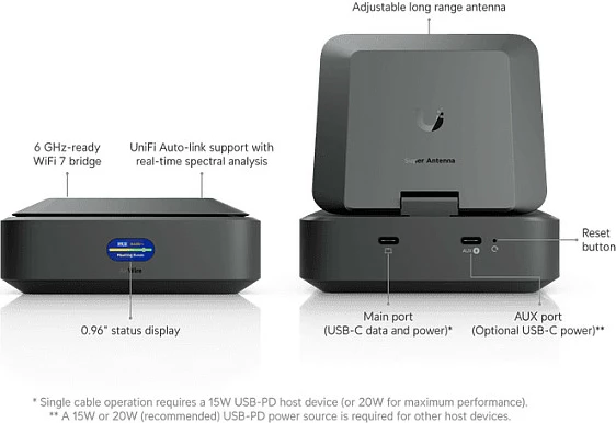 Pikë aksesi Ubiquiti AirWire, pajisje rrjeti wireless, e zezë