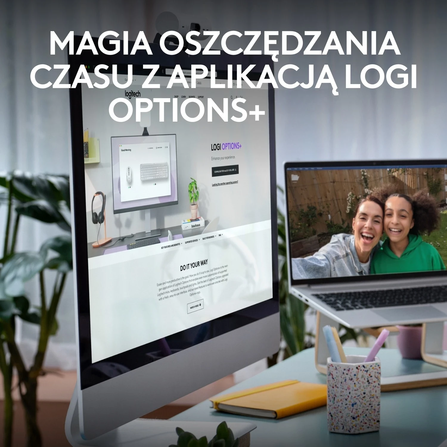 Set i tastierës dhe mausit Logitech Signature Slim MK950, i bardhë