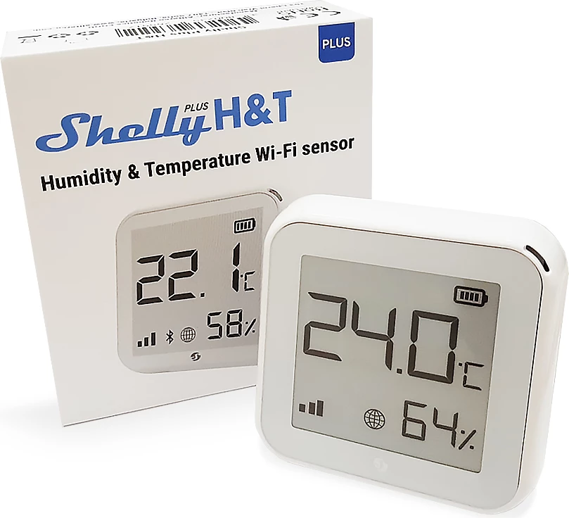 Detektor i lagështisë dhe temperaturës Shelly Plus