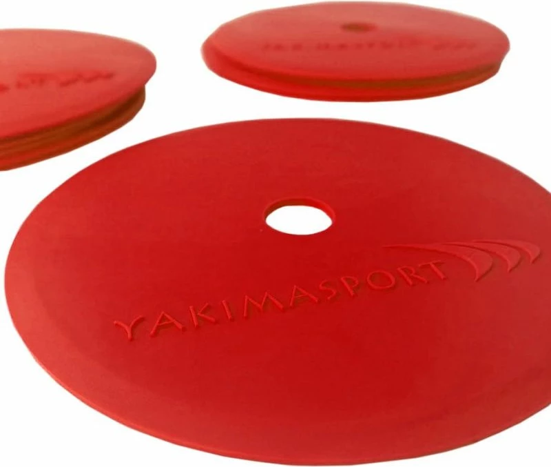 Set i shënuesve të sheshtë për fushë Yakimasport, 10 copë, të kuq