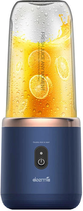 Blender portabil Deerma DEM-NU06, 400 ml, pa kabllo, Blu