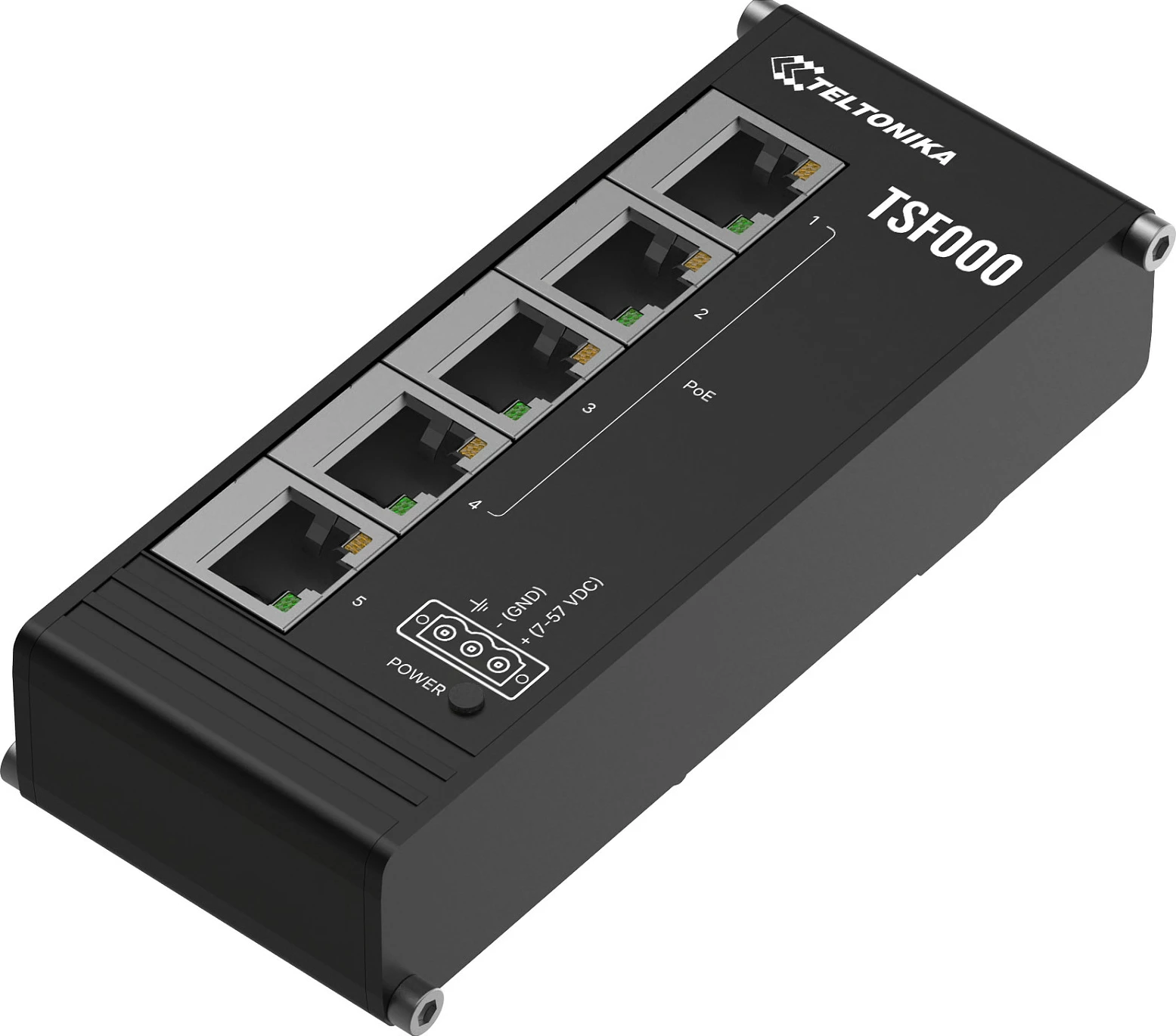 Switch Teltonika TSF000, 5 porta Fast Ethernet 10/100, 4x PoE+ 120W, desktop, i zi