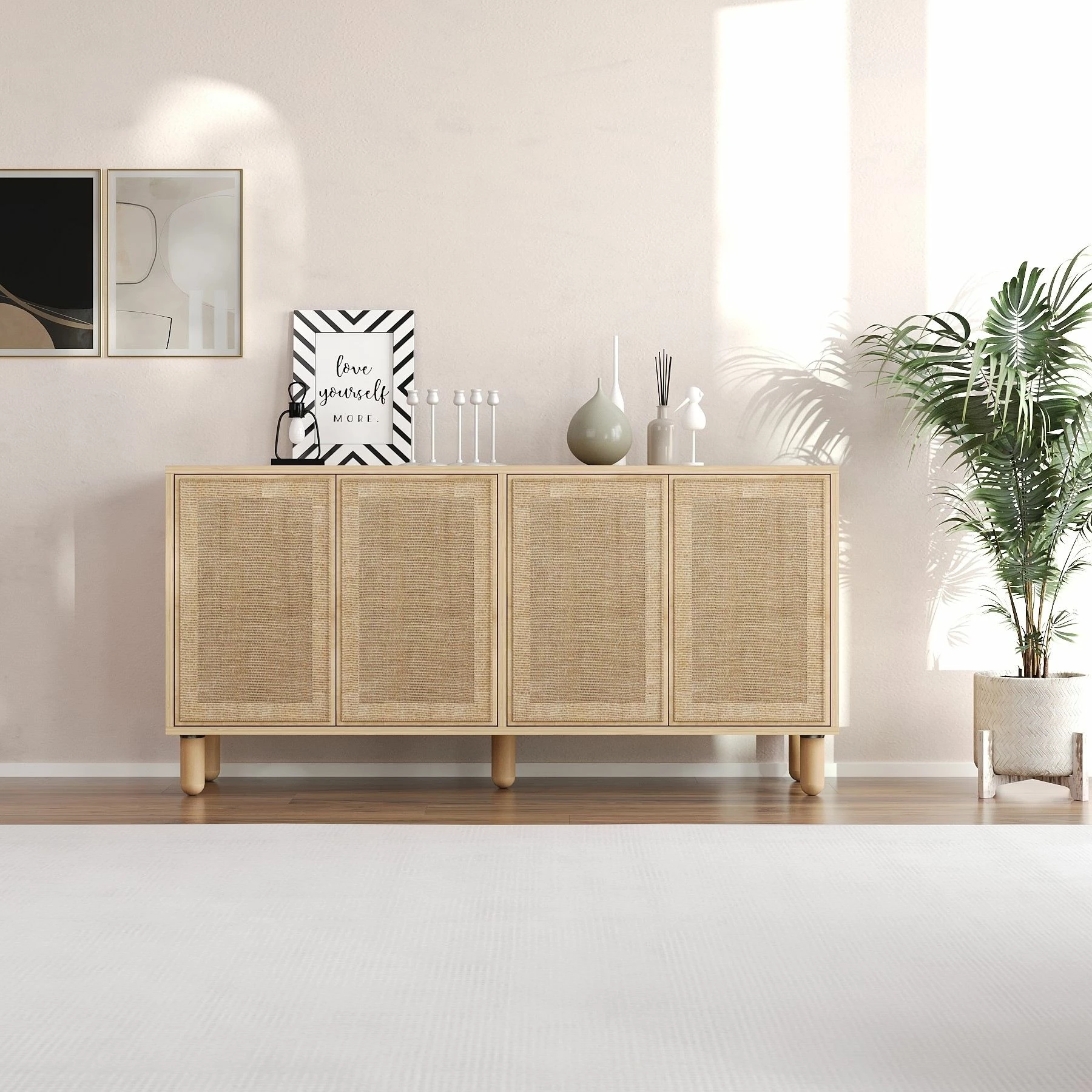 Konsol Leıla, ngjyrë Sapphire Oak, Skye Decor