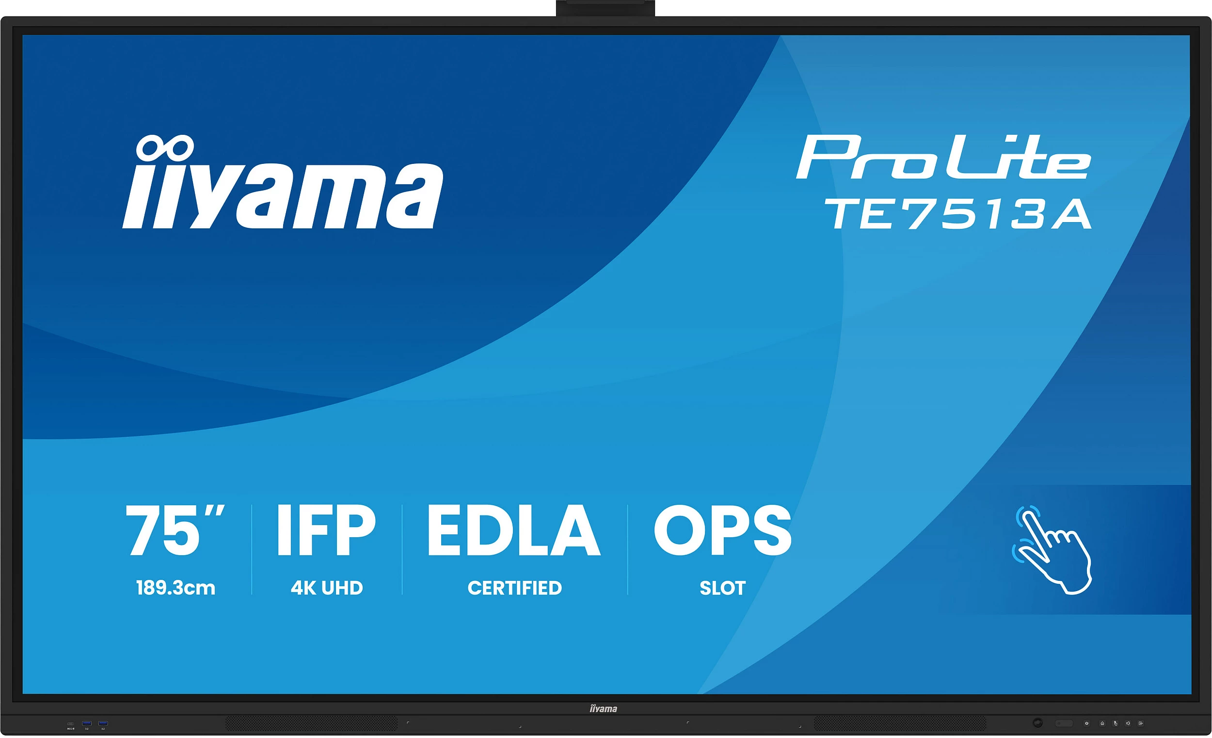 Ekran interaktiv iiyama ProLite TE7513A-B2AG, 75" 4K UHD, anti-glare, Bluetooth 5.0, i zi