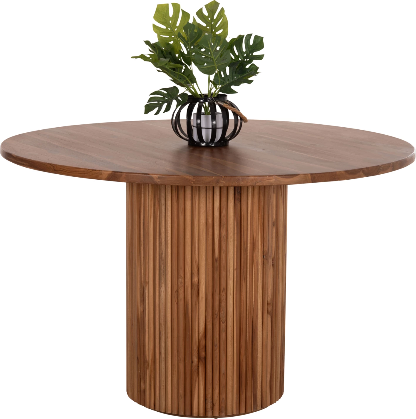 Tavolinë e rrumbullakët për ngrënie, dru tik, 130x79.5cm, trashësi 3cm