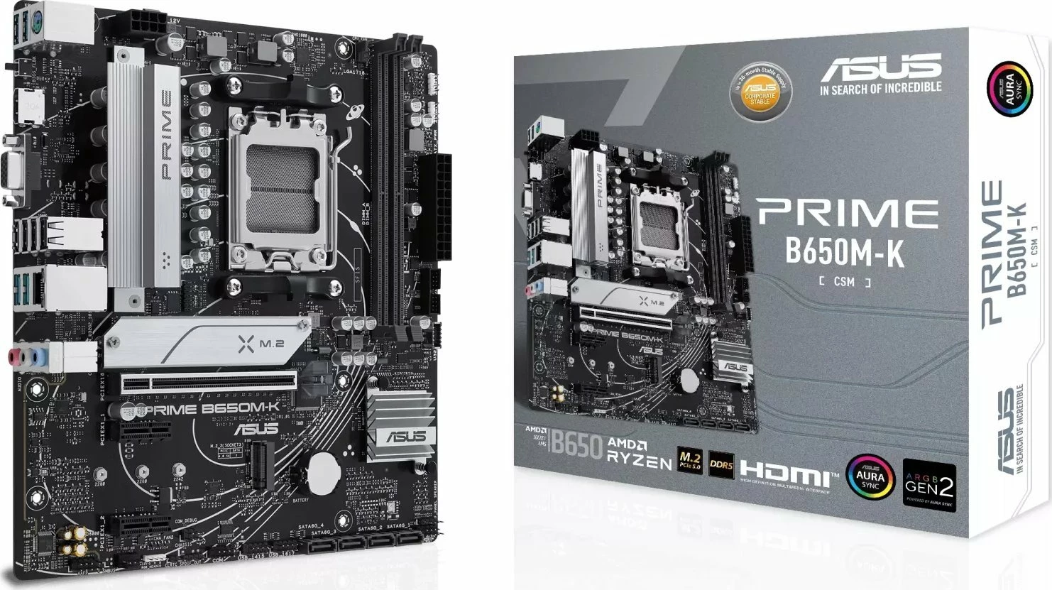 Pllakë amë Asus PRIME B650M-K Micro ATX AM5 DDR5