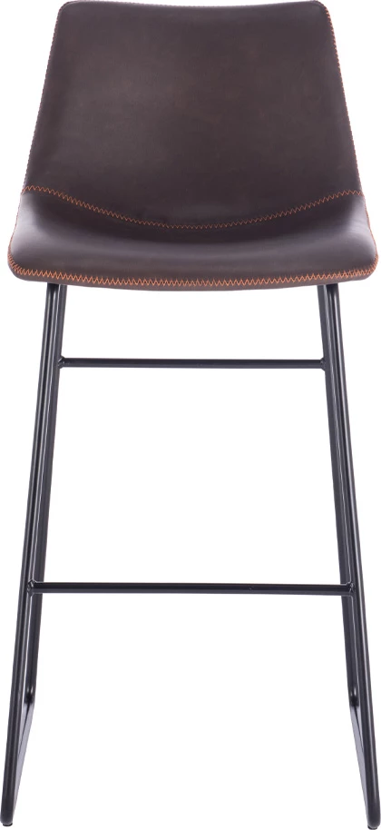 Karrige për bar Nuevo XL, lëkurë ngjyrë kafe antike, metal i zi, 47x57x100